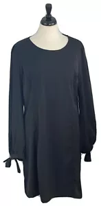 Yoins Little Black Dress XL 14 Long Sleeves Bows at Wrist Back Zip - Picture 1 of 7