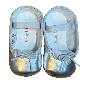 Baby Bloch Ballet Shoes Baby Cha Cha Pre Walkers Size 2 Silver - Picture 1 of 7