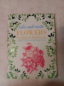 Adult Coloring Book Flowers Garden And Botanicals Mindfulness (2 PAGES USED)  - Picture 1 of 7