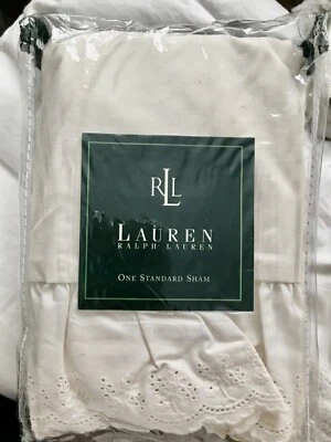 FALSA ESTÁNDAR DE LINO RALPH LAUREN BROMLEY (1) ~ CREMA Foto 1 de 2