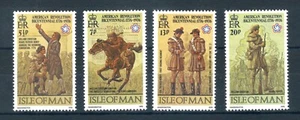 GB Isle of Man 1976 Bicentenary of American Independence stamps. MNH. Sg 75-78 - Picture 1 of 2
