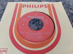 JOHNNY HALLYDAY - SYLVIE VARTAN 45 " J'ai Un Problème " PHILIPS Canada 1973' - Picture 1 of 2