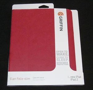 Neu Griffin Elan Folio Slim Etui mit Ständer für iPad 3. Gen & iPad 2 - dunkelrot - Bild 1 von 3