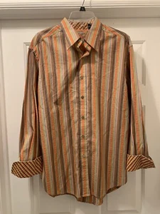 Robert Graham Flip Cuff Button Down Men’s Lg Colorful Design - Picture 1 of 3