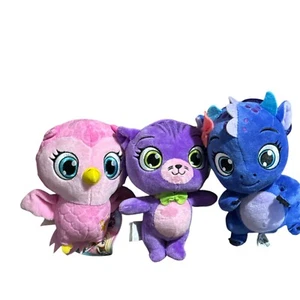 LITTLE CHARMERS Pets Plush Toy Set of 3 Posie's Owl Treble Hazel Dragon Flare - Picture 1 of 4