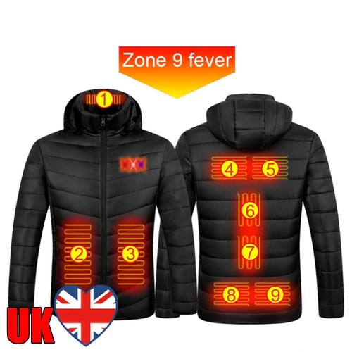 VETEMENTS Cappotto Riscaldato 9 Aree Cappotto Termico Abbigliamento Impermeabile Antivento Caldo Uomo Vestiti