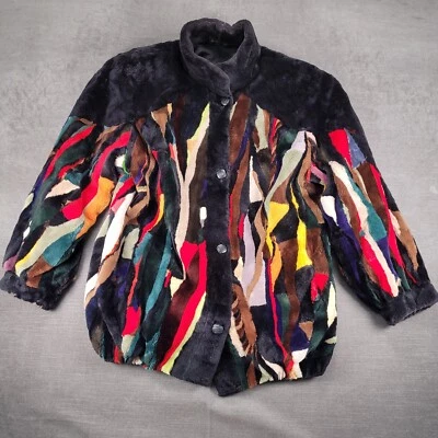 Chaqueta Abrigo Mujer Piel Retazos Castor Esquilado Vintage Hecho en Grecia Foto 1 de 4