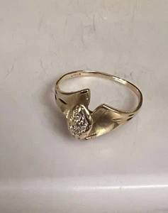 Vintage 10K Yellow & White Gold Ring Size 7 - Picture 1 of 6
