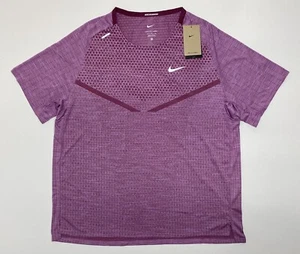 Nike TechKnit Dri-FIT ADV Short-Sleeve Running Top Rosewood Men’s Size XL - Picture 1 of 11