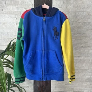 Polo Ralph Lauren mehrfarbig großes Pony bestickt Reißverschluss Hoodie Jacke Kinder 5 - Bild 1 von 7