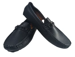 Franco Vanucci Drive-141 Men's Driver Shoes Size 12 With Leather Wallet Black - Foto 1 di 12