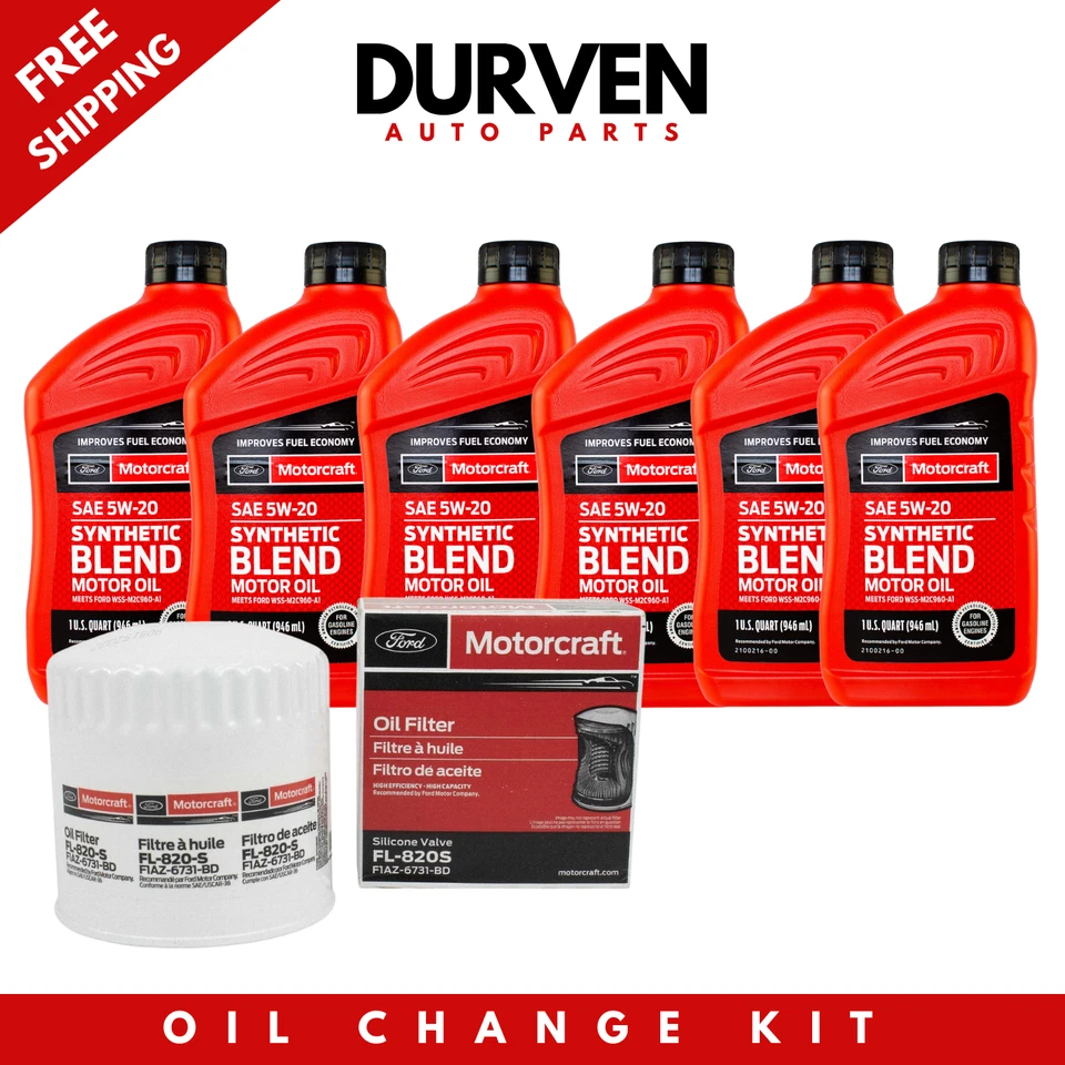 Motorcraft 5W-20 Oil FL820S Change Kit 1997-2010 Ford F150 (6 Quarts + Filter) - Image 1 of 4
