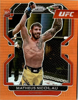 2022 Panini Prizm UFC #168 Matheus Nicolau Orange Prizms #/99 - Image 1 of 2