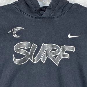 Nike Surf Mens L Black Hoodie Pullover Sweatshirt Skater Gym Boxy California - Picture 1 of 8