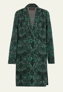 KOBI HALPERIN Leah Snakeskin-Print Side-Slit Coat- SOLD OUT- Sz Small New Tags - Picture 1 of 8
