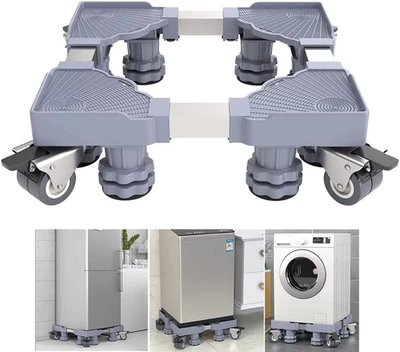 Supporto per Lavatrice Con 4 Ruote Girevoli Bloccabili E 8 Piedini Regolabili, B - Immagine 1 di 4