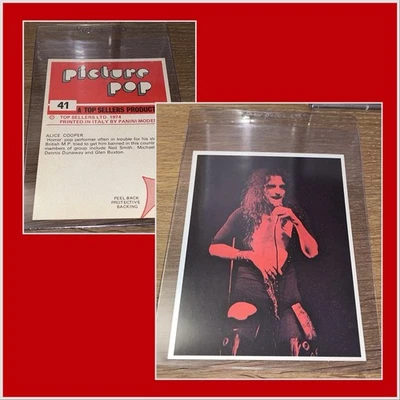 1974 Alice Cooper Panini 🎥 Picture Music Card Pop Sticker Card RARE - Image 1 of 3