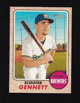 2017 Topps Heritage Scooter Gennett #262 Milwaukee Brewers - Image 1 of 2