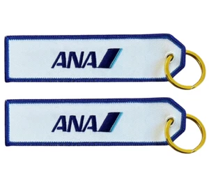 13413 ANA ALL NIPPON AIRWAYS RBF REMOVE BEFORE FLIGHT AVIATION FABRIC KEYRING - Picture 1 of 1