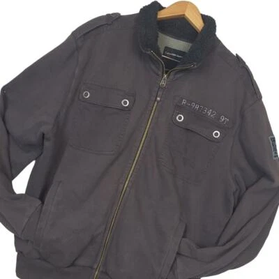 Chaqueta de mezclilla para hombre Calvin Klein talla XL cremallera completa militar bolsillos a presión gris Foto 1 de 4