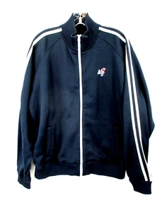 Vintage 90s ABERCROMBIE & FITCH Track Jacket Men XL Blue Striped Sleeves Retro - Picture 1 of 12