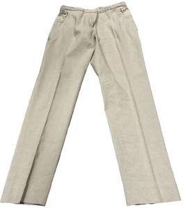 Elie Tahari Jillian Pant Size 2 Linen Putty Skinny Stretch Ankle Crop Womens - Picture 1 of 12
