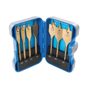 7-tlg. Flachfräsbohrer Set Satz 10-32mm titanbeschichtet mit Dreikantschaft Case - Bild 1 von 3