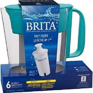 Brita Standard Metro Water Filter Pitcher, Small 5 Cup, Turquoise, 1 Count - Picture 1 of 5