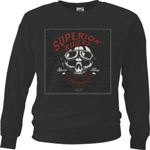 Sweatshirt SUPERIOR RIDERS SKULL BIKERSHIRT GOTHIC BIKE CLUB MC MOTORCYCLE - Bild 1 von 1