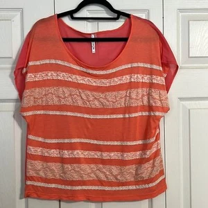 UMGEE Talla Grande Coral Blanco Encaje Crochet Semi Transparente Espalda Cuello Redondo Boho Chic - Imagen 1 de 5