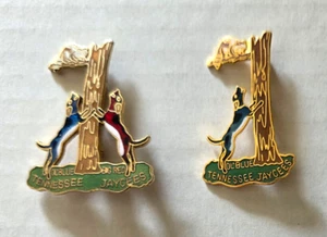 Tennessee JAYCEES Metal Enamel Lapel Pins - Ol' Blue & Big Red - Lot Of 2 - Picture 1 of 2