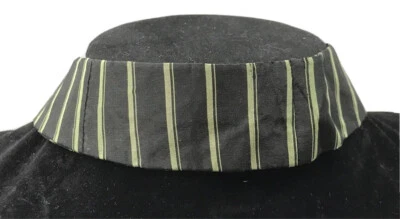 Старинный викторианский воротник ошейник зеленые черные полосы съемный - Изображение 1 из 4