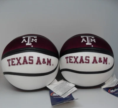 Set of 2 ~ NCAA TEXAS A&M AGGIES Soft Squishy Toy Beanie Basketball Ball 5" - Image 1 of 4