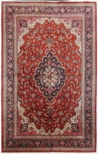 7x10 Fine Silk Qumm Silk Ghhomm rug 100% Silk foundation Handmade Vintage Rug - Picture 1 of 12