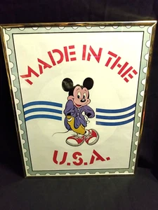 Vintage Mickey Mouse Poster Made In The USA Framed Disney Poster - Picture 1 of 4