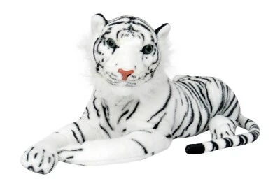 WAGNER STOFFTIERE PLÜSCHTIER PLÜSCH TIGER - weiss - liegend - 60 cm -NEU - Kuscheltier Plüschtiger
