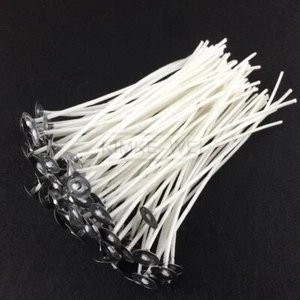 100x Candle Wicks Pre Waxed With Sustainers Cotton Coreless 7/10/13/15/20 cm - Picture 1 of 10