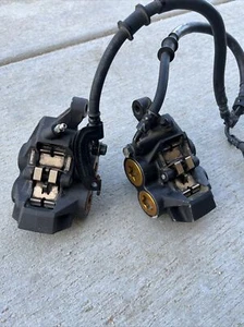 2011-2013 11 12 13 Yamaha FZ800 FZ8 OEM Front Brake Calipers Line Hose Pair - Picture 1 of 13