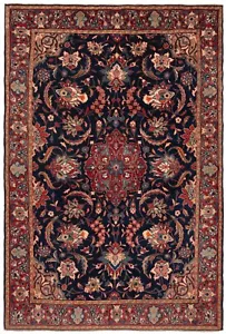 Hamedan Hand-Knotted 156x106 cm-Orient, Carpet, Rug, Midnight Blue - Picture 1 of 9