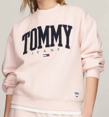 Tommy Jeans розовый толстовка вышитый Varsity логотип - XXL - новый с ярлыками - Изображение 1 из 3