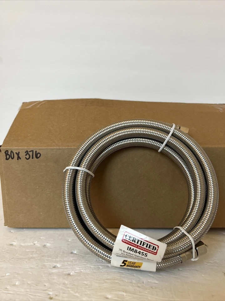 Conector para máquina de hielo de acero inoxidable trenzado IM84SS 7 PIES para electrodoméstico certificado Foto 1 de 1