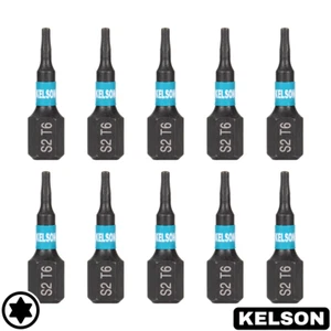 T6 Torx 25mm Stern Schlagschrauber Bits magnetisch 1/4" Universal KELSON - Bild 1 von 12