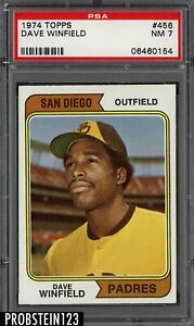 1974 Topps #456 Dave Winfield San Diego Padres RC Rookie HOF PSA 7 NM
