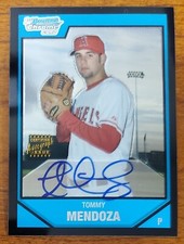 2007 Bowman Chrome Prospects Autograph #BC226 Tommy Mendoza - Los Angeles Angels