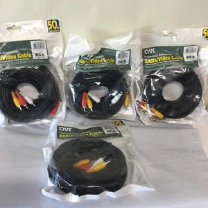 Bundle Of 4. 50 Ft Triple-RCA Composite Audio & Video Cable. Free Shipping!!! - Afbeelding 1 van 8