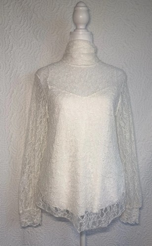Camicetta e camicetta See by Chloe Off White in pizzo collo alto taglia 34 Xsmall