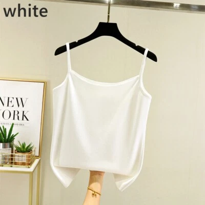 Lady Spaghetti Strap Tank Top Camisole Vest Warm Fleece Lined Thermal Winter - Image 1 of 4