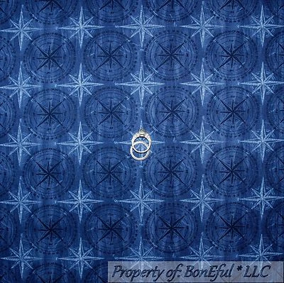 Edredón de algodón BonEful tela FQ cabina de madera azul estrella velero náutico lunares Foto 1 de 4