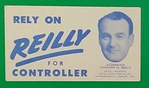 Vintage Ink Blotter Advertising Paper Card - Alderman Leonard M. Reilly - Bild 1 von 2