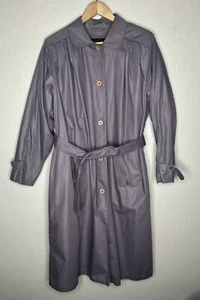 Vintage 1980's London Fog Purple Lined Full Length Trench Coat Belted Size Med/L - Picture 1 of 12